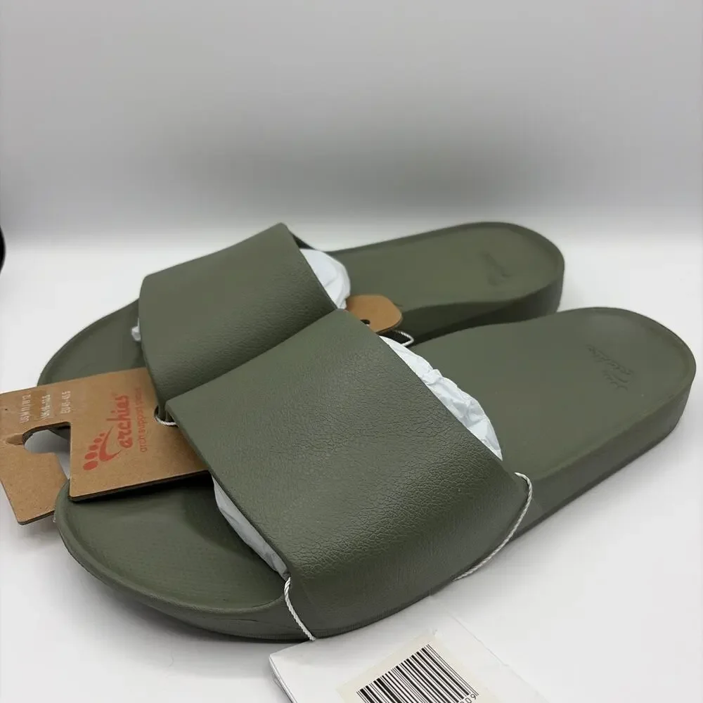 Archies Olive Green Arch Support Flip Flops Unisex Sz US M 11 W 12 NWT